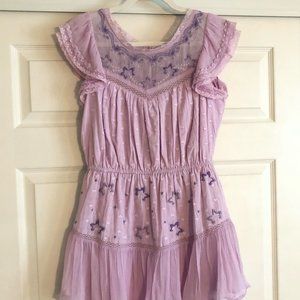 Loveshackfancy Purple Barnes Mini Dress Small